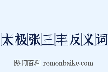 太极张三丰反义词是什么意思的图片